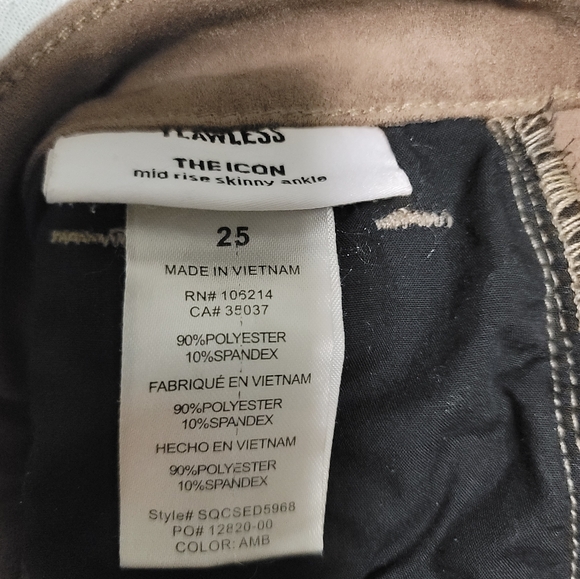 Mid rise Faux suede stretch jeans size 25 - Picture 13 of 13